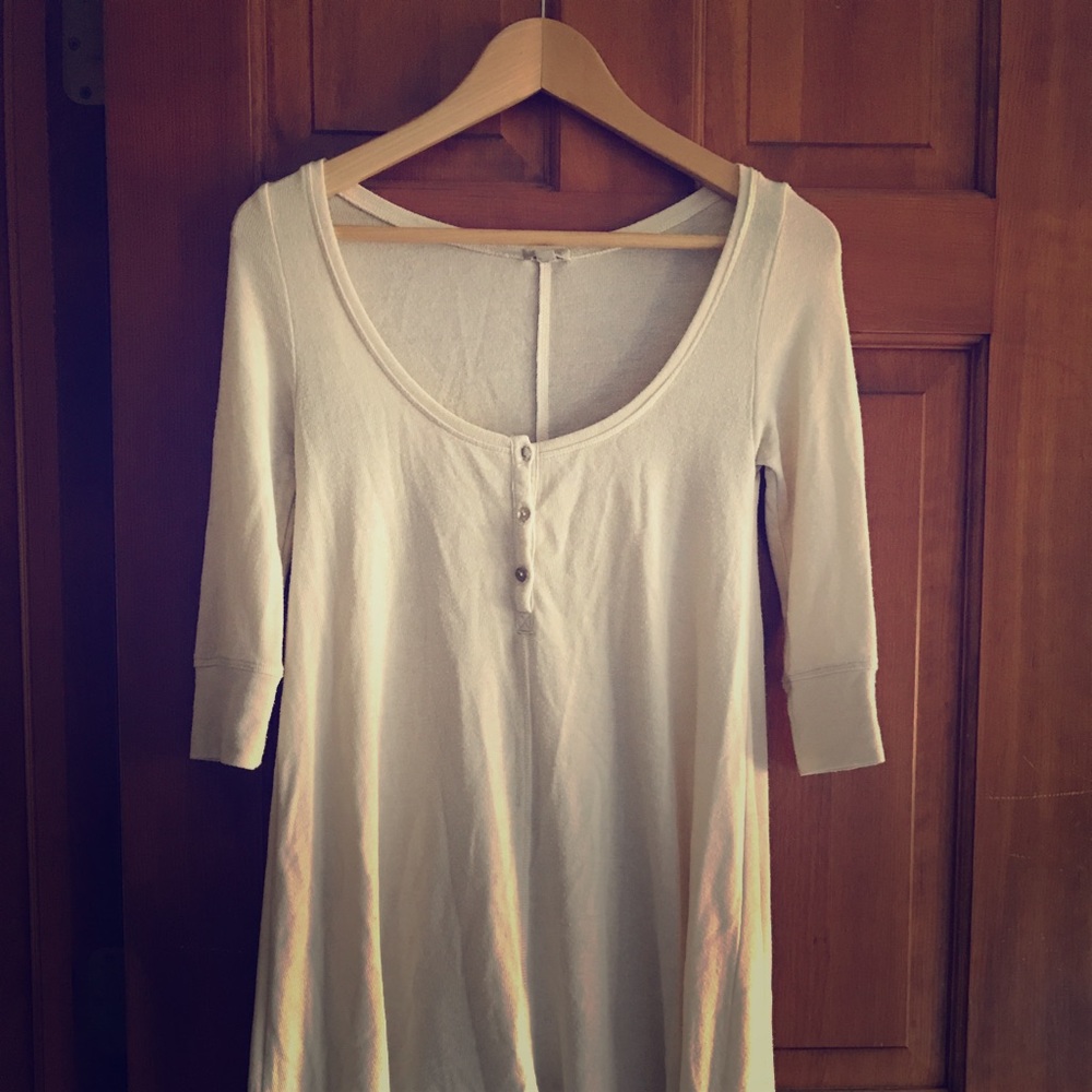 ❄️ cream henley tunic sweater